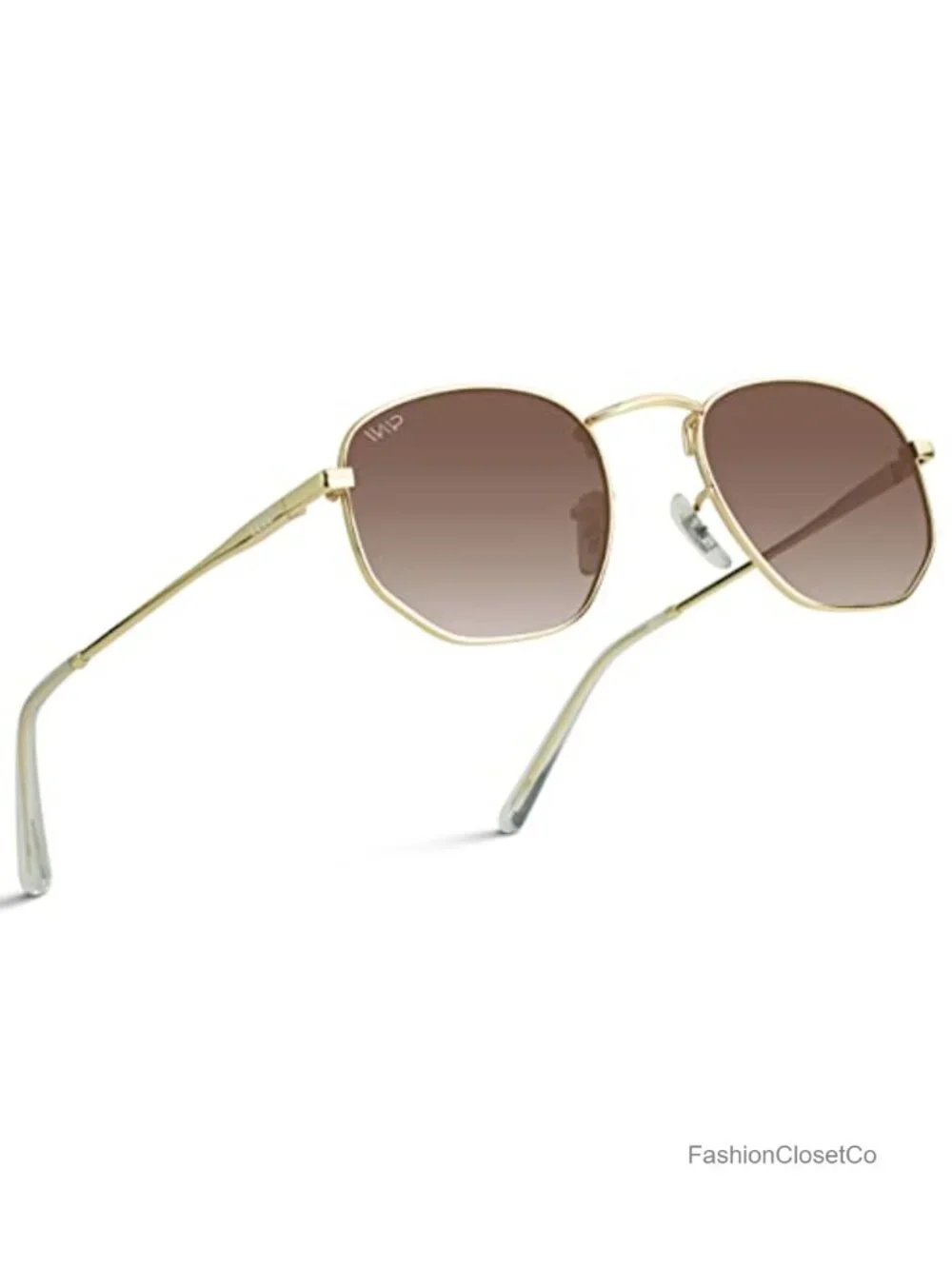 Polarized Rounded Hexagon Retro Sunglasses with Metal Frame